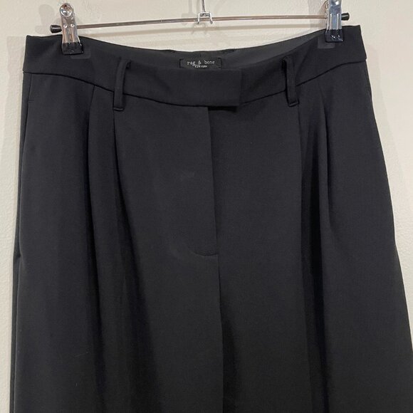New Rag & Bone Marina Wide Leg Pleated Ponte Trouser Black Medium $358 - Picture 5 of 9